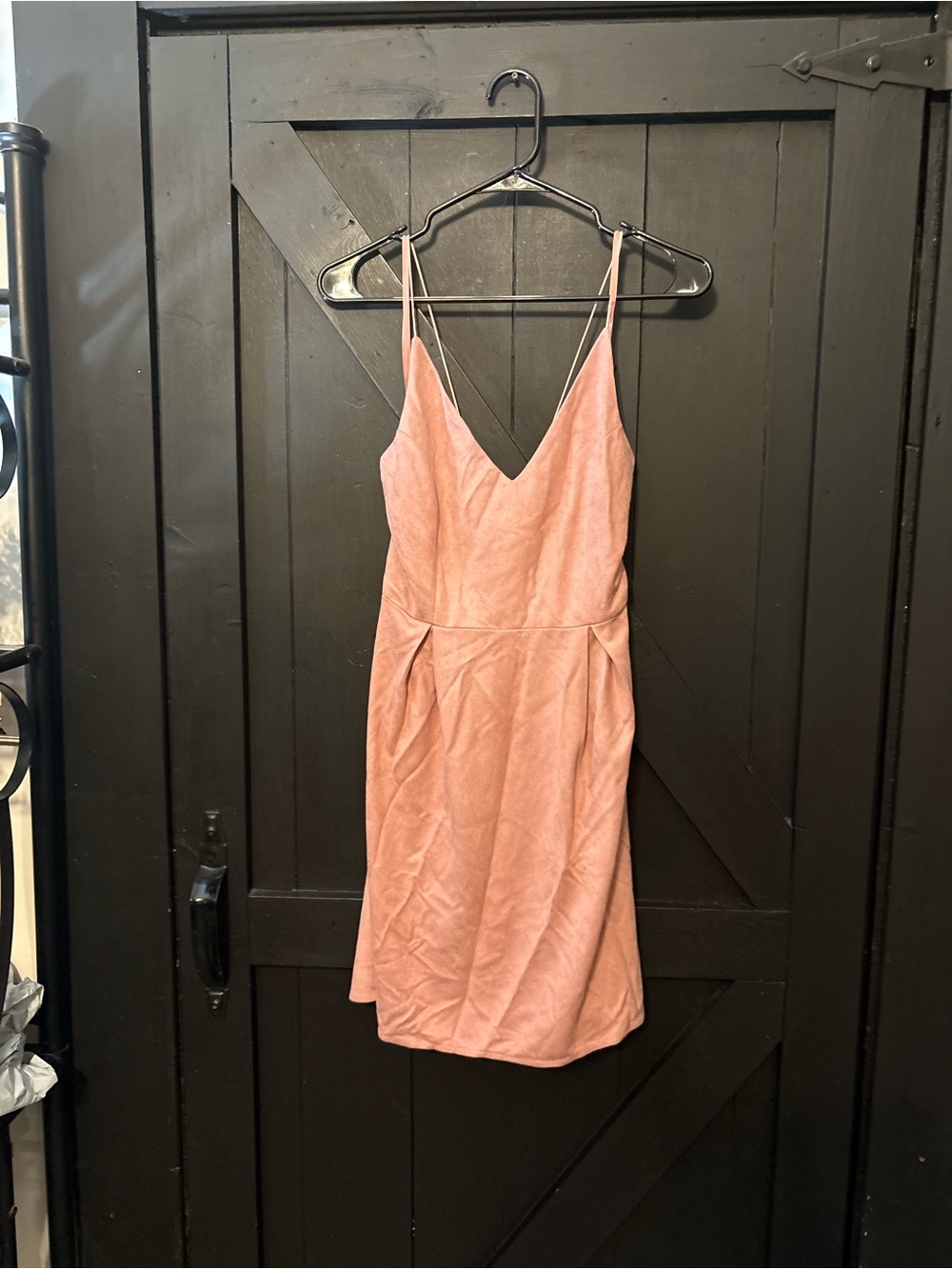 She + Sky Dusty Rose Spaghetti Strap V-Neck Mini Dress